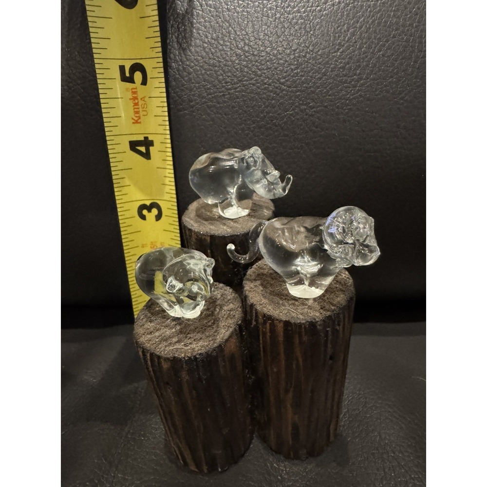 3 Small Crystal Glass Animal Figurines